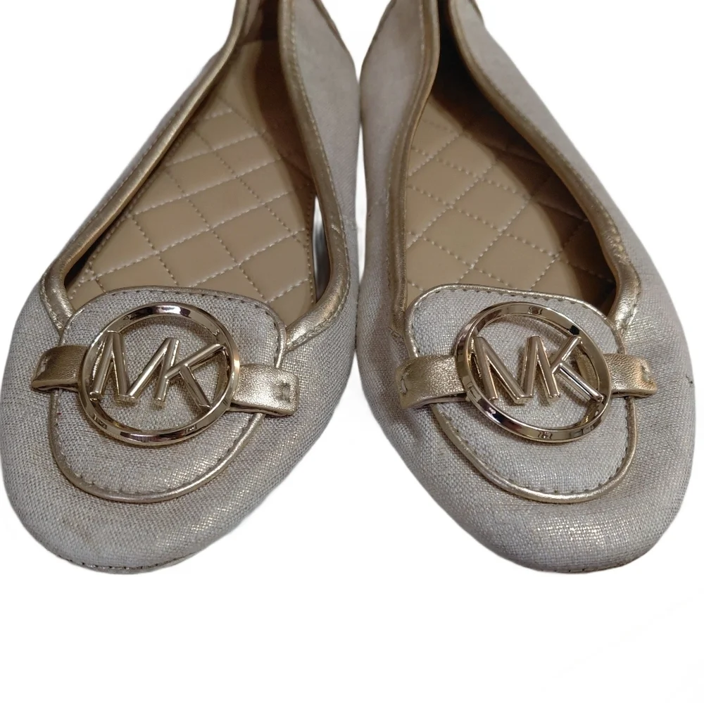 Michael Kors Lillie Gold Ballet Flats Women's Size 7.5